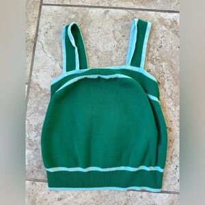 Green and light green lined Knit Tank Top